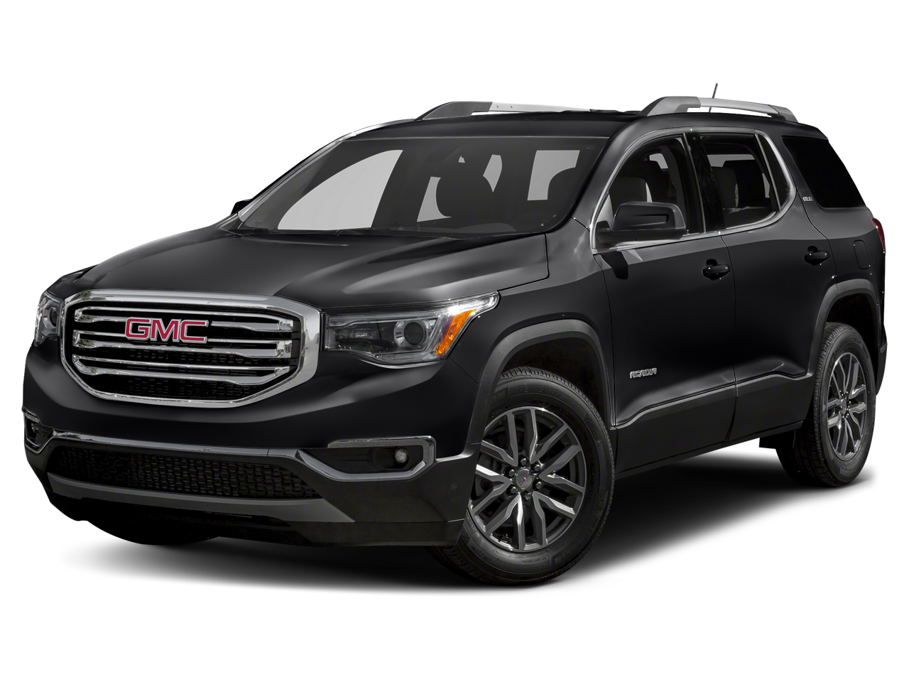 2019 GMC Acadia SLT in Blue Steel Metallic — front three-quarter view