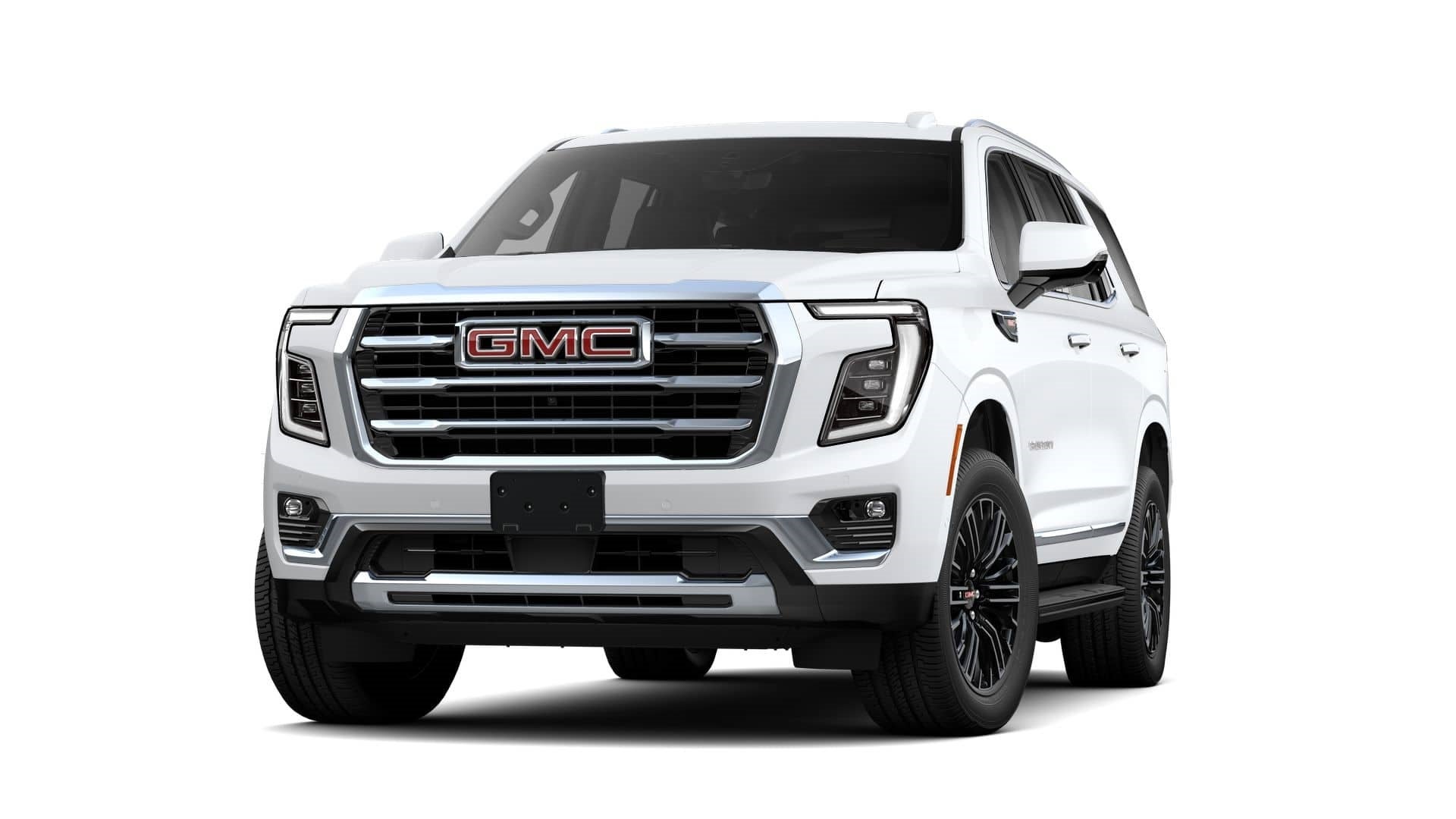 2025 GMC Yukon Elevation in Summit White — front three-quarter view