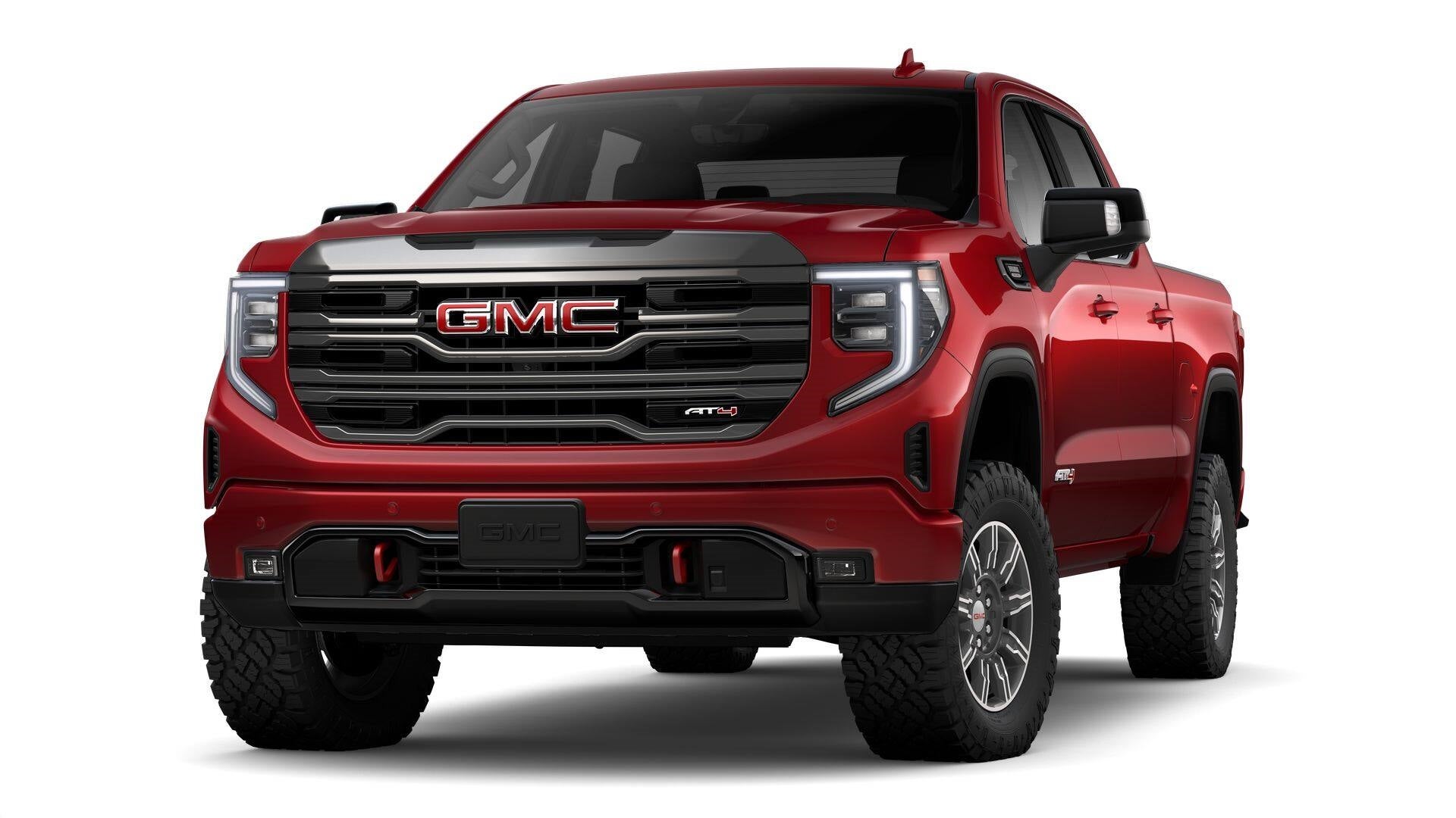 2024 GMC Sierra 1500 AT4 in Volcanic Red Tintcoat — front three-quarter view